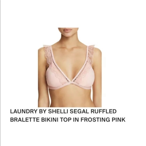 Laundry By Shelli Segal Other - Laundry by Shelli Segal Ruffled Bralette Bikini Top in Frosting Pink Small